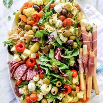 Antipasto Salad Platter | foodiecrush.com #antipasto #salad #platter #Italian #olives