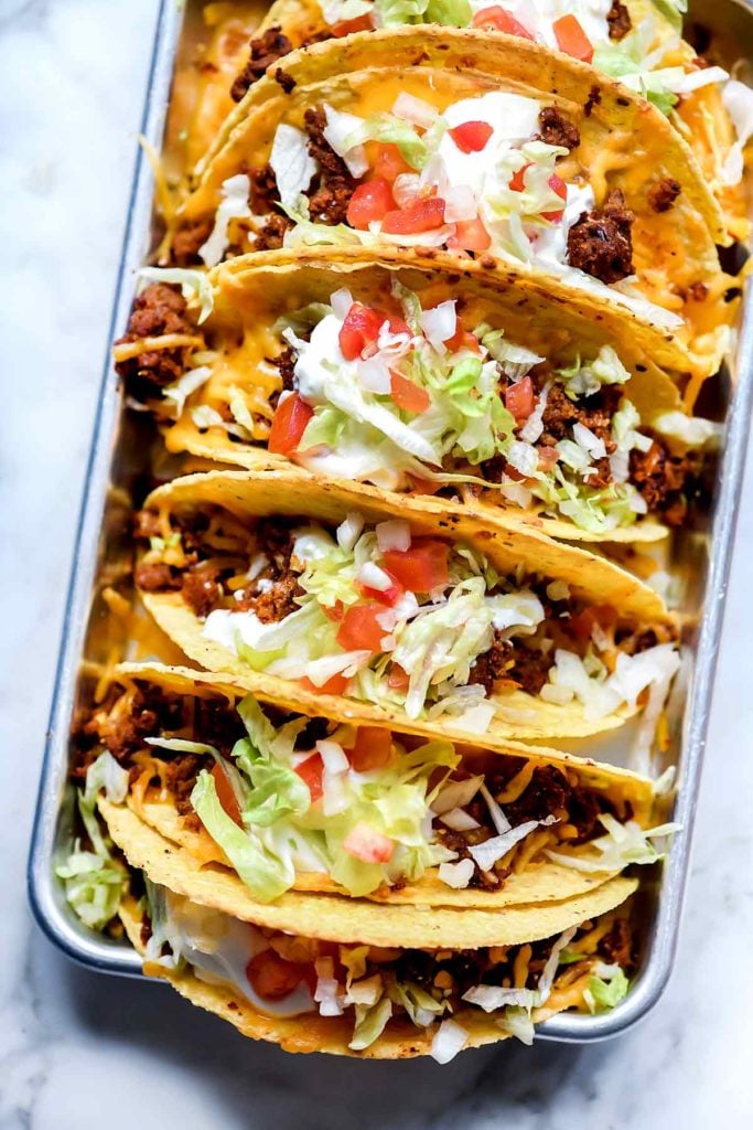 Just Like Taco Bell Tacos Recipe | foodiecrush.com #tacos #tacobell #beef #recipes