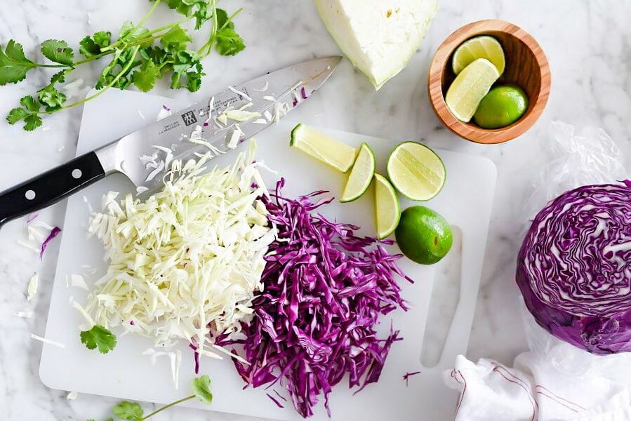 Blackened Fish Tacos with Creamy Avocado Sauce | foodiecrush.com 