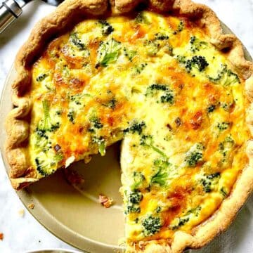 Broccoli Ham and Cheese Quiche foodiecrush.com