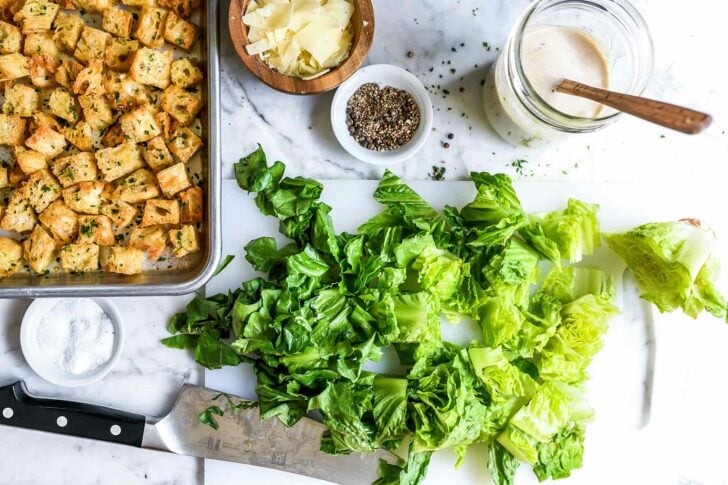 Ingredients Classic Caesar Salad foodiecrush.com