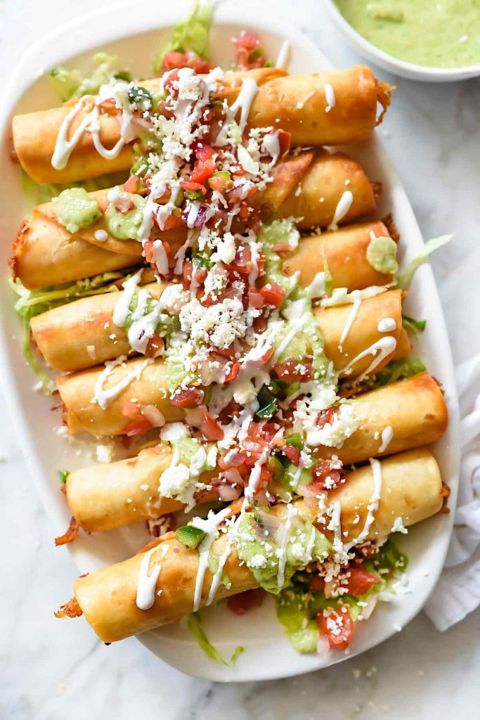 Chipotle Chicken Taquitos | foodiecrush.com