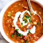 Traditional Gazpacho Recipe foodiecrush.com