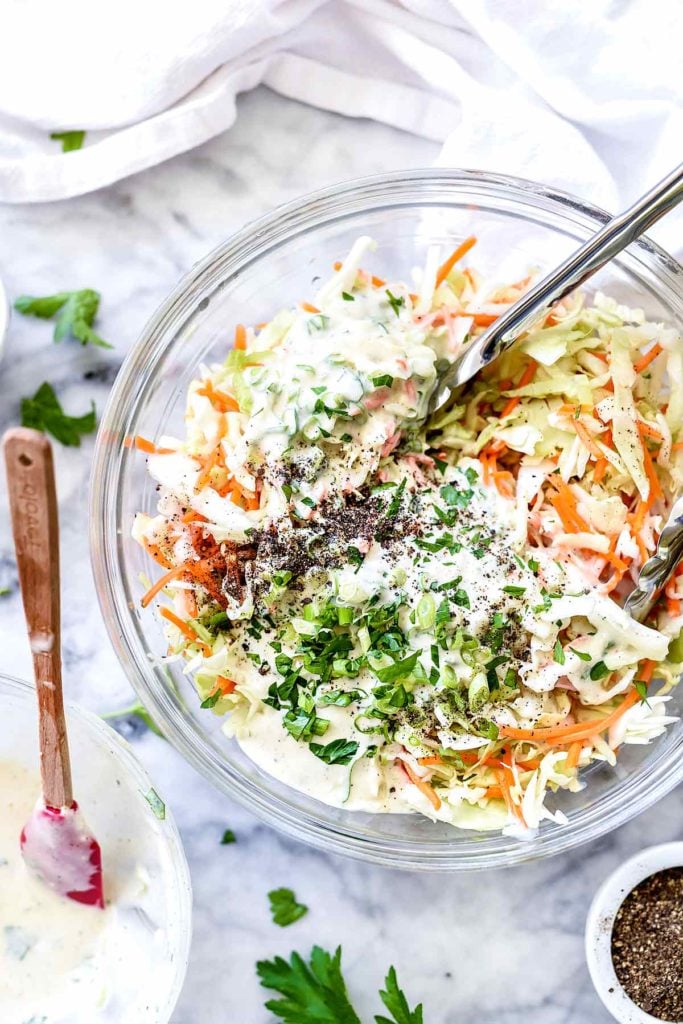 Coleslaw Dressing | foodiecrush.com #dresssing #coleslaw #salad #recipes