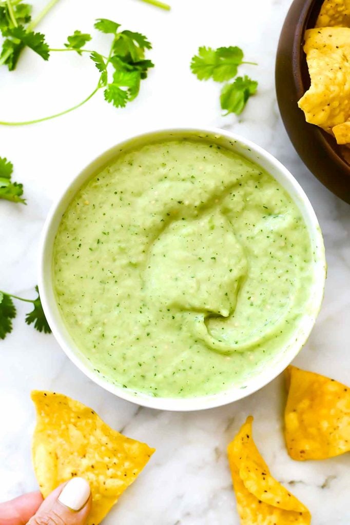 Creamy Avocado Salsa Verde from foodiecrush.com on foodiecrush.com