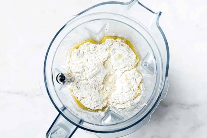 Crepe batter in blender foodiecrush.com 