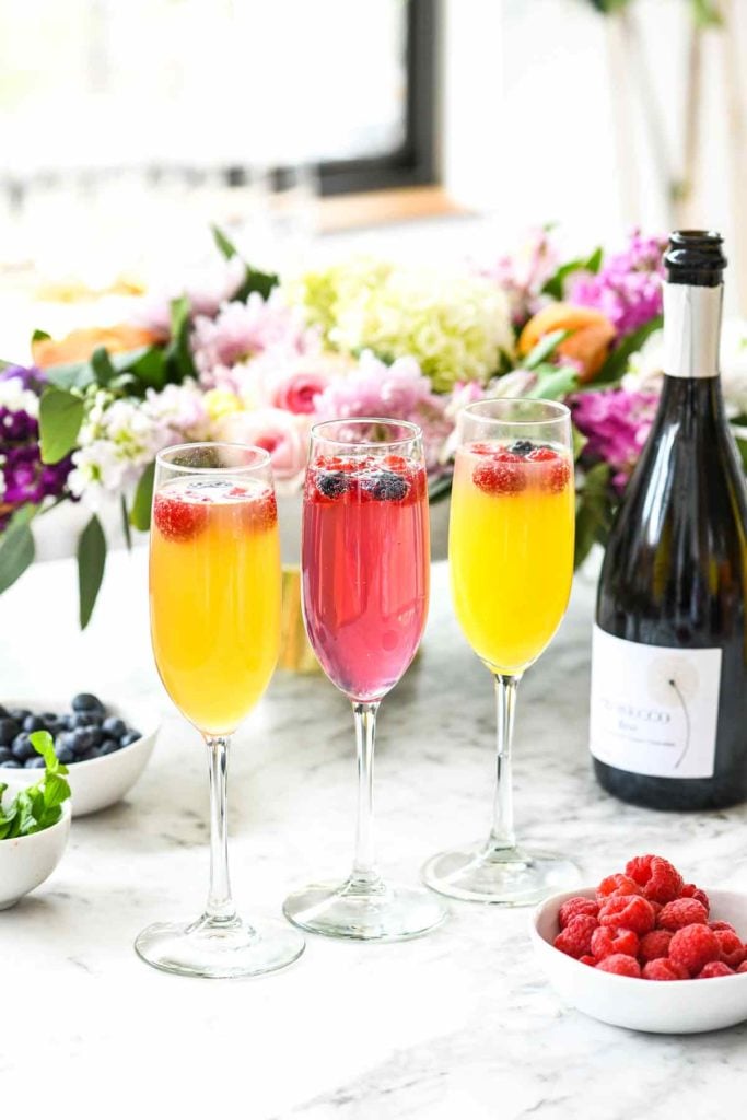 How to Make a DIY Mimosa Bar | foodiecrush.com #mimosa #bar #brunch #champagne