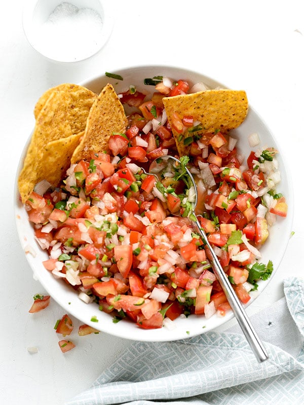 Easy Pico de Gallo Salsa Fresca | foodiecrush.com