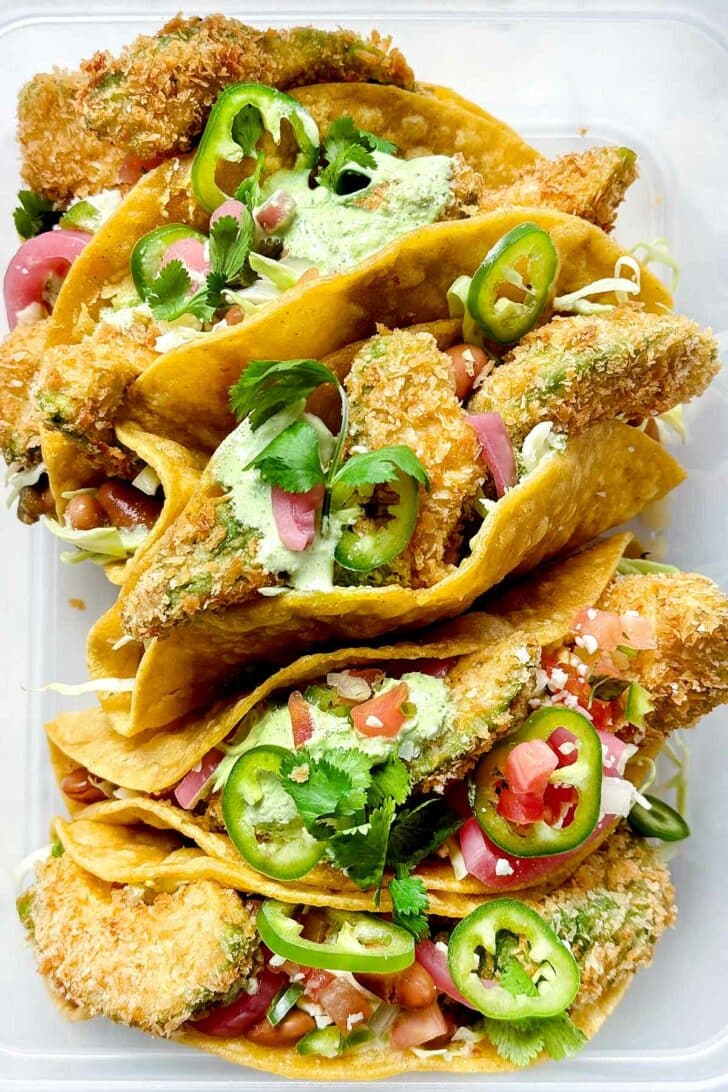 Fried Avocado Tacos foodiecrush.com