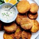 Fried Green Tomatoes | foodiecrush.com #fried #green #tomatoes #recipe