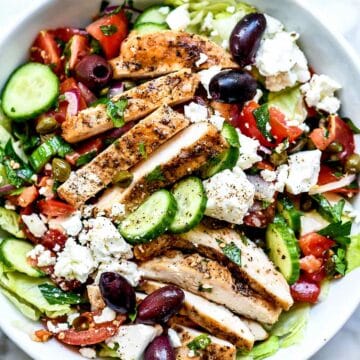 Greek Salad with Chicken | foodiecrush.com