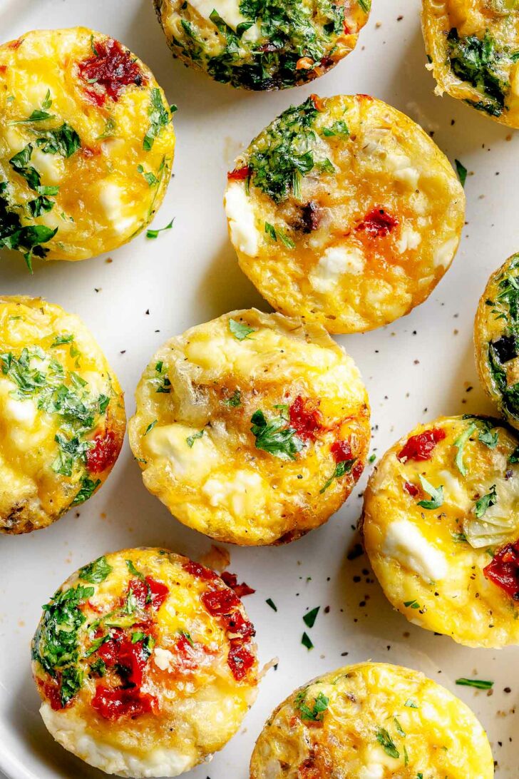 Mediterranean Egg Bites foodiecrush.com