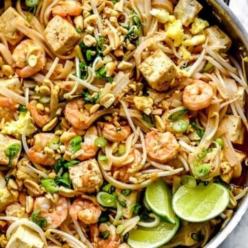 Pad Thai in pan foodiecrush.com