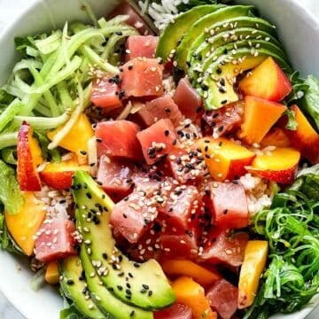 Ahi Tuna Poke Bowl foodiecrush.com