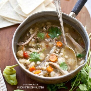 Crockpot Pork Posole Stew from foodiecrush.com