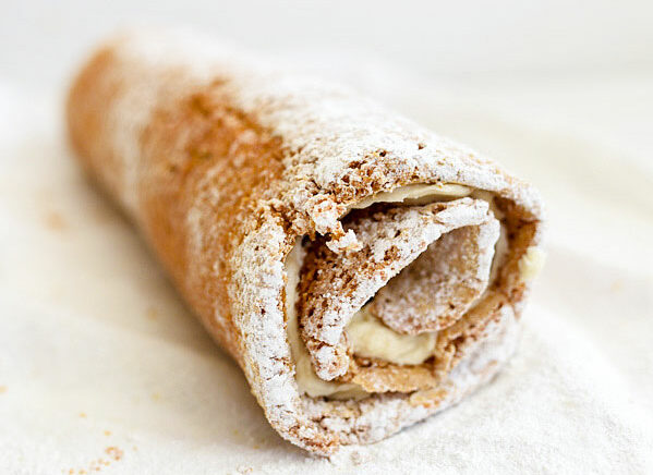 rolled up pumpkin roll