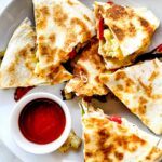 Roasted Vegetable Quesadilla recipe with salsa foodiecrush.com