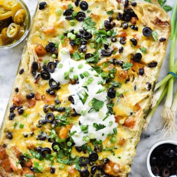 Salsa Verde Chicken Enchilada Bake | foodiecrush.com