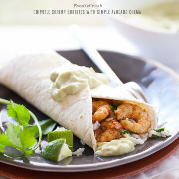 Chipotle Shrimp Burritos from foodiecrush.com