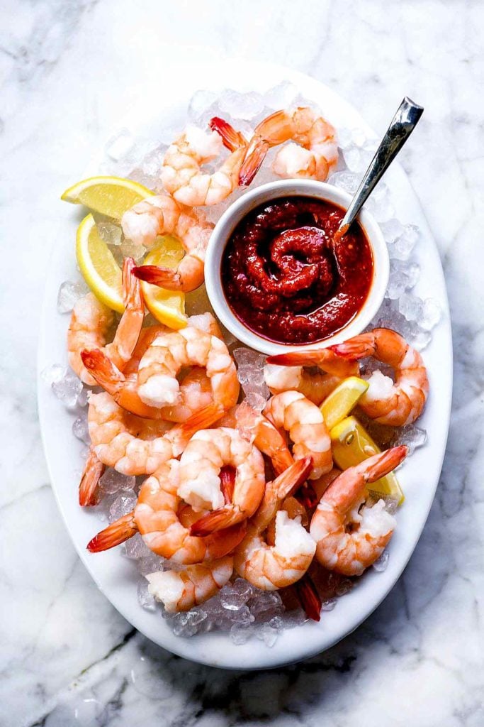 Shrimp Cocktail Recipe | foodiecrush #easy #appetizers #sauce #presentation