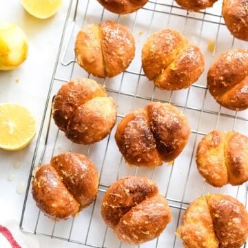 Sweet and Sticky Glazed Lemon Buns | foodiecrush.com