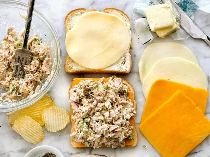 Tuna Melt Sandwich ingredients foodiecrush.com